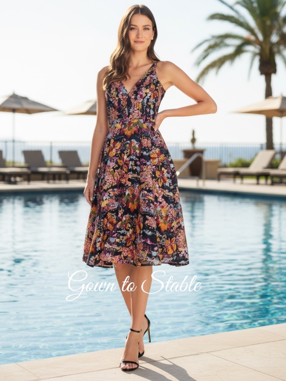 Dress the Population Elisa Sequin Embellished & Embroidered Fit & Flare Dress